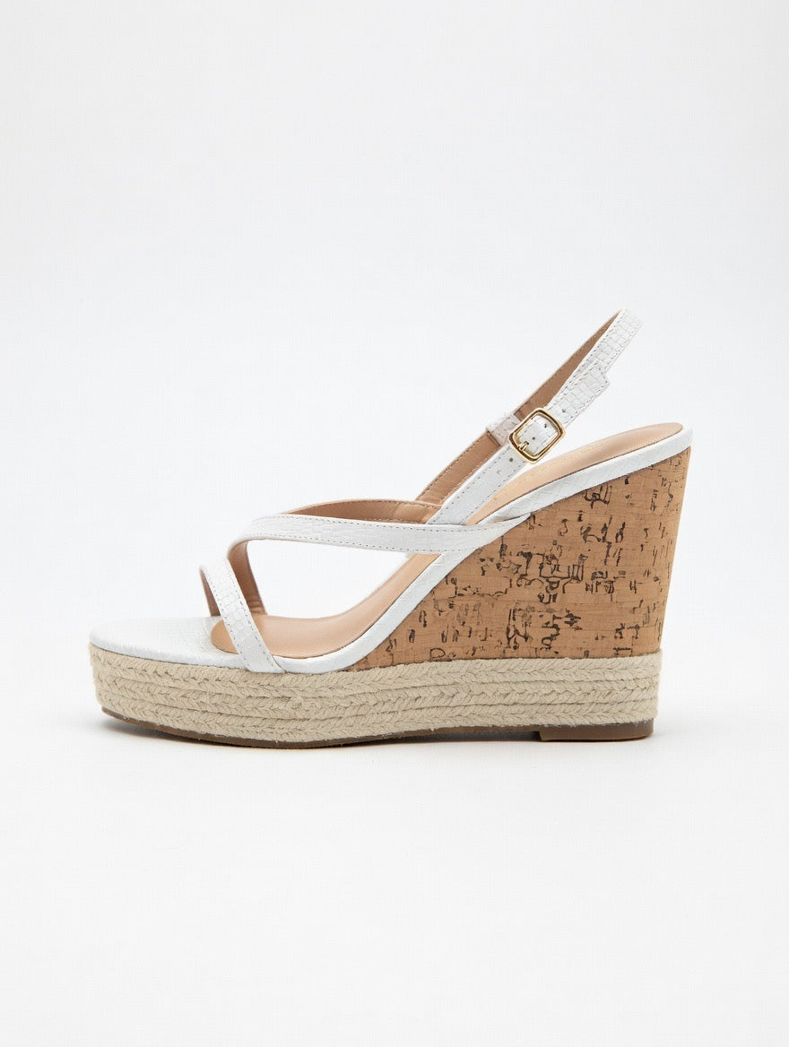 Head & Heels White Wedge Espadrille Sandals